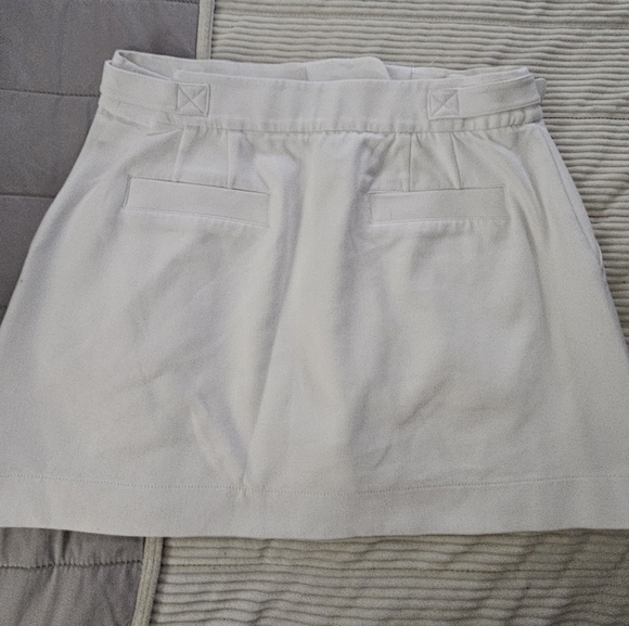 EXPRESS Stylish High Waisted Utility White Mini Skirt with Pockets Size L - Picture 10 of 12
